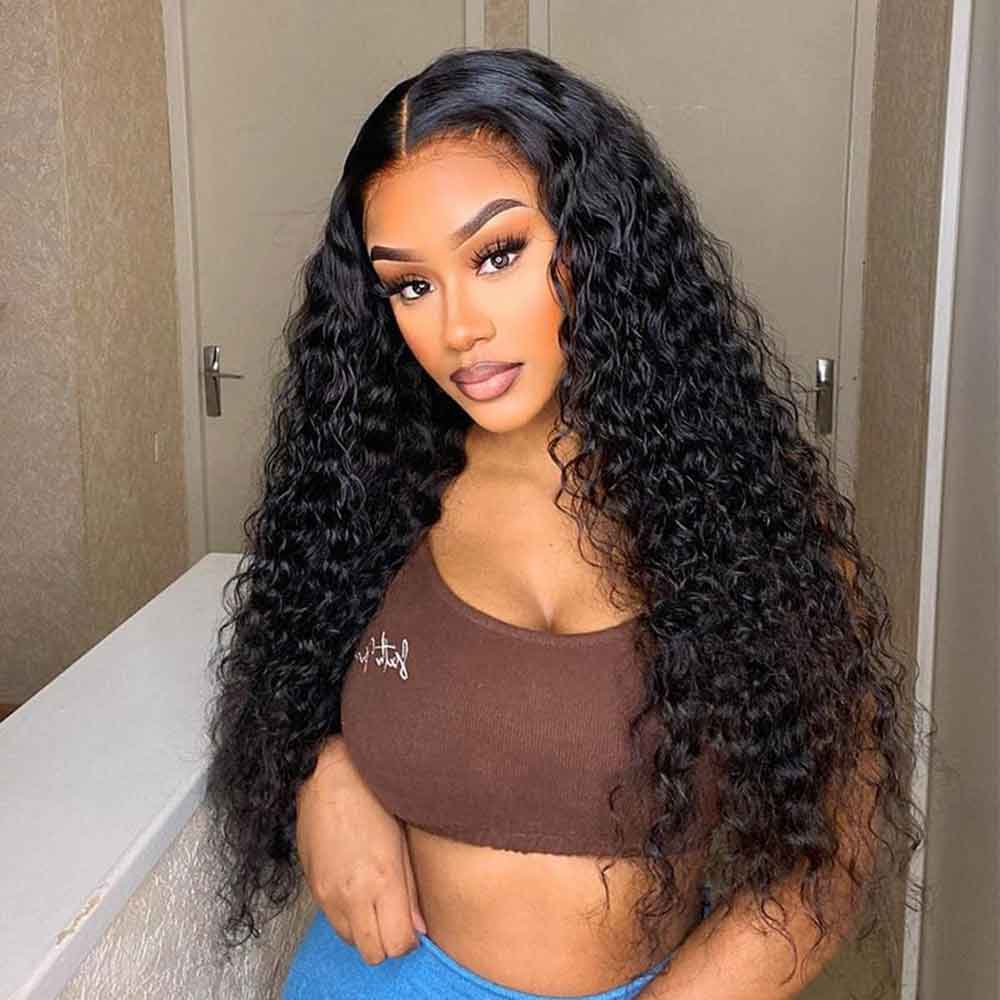 Lace Frontal Wig Transparent Lace Virgin Hair Natural Color Pre-made Wig
