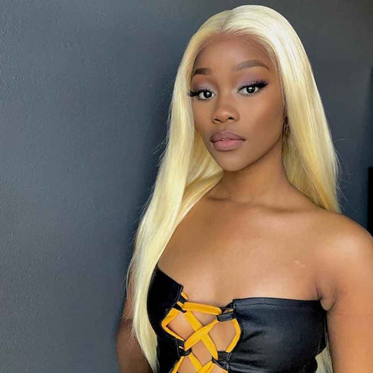 Transparent Lace Frontal Wig; 613# Blonde, 4#, 99j#, 350#, P4/27# Color