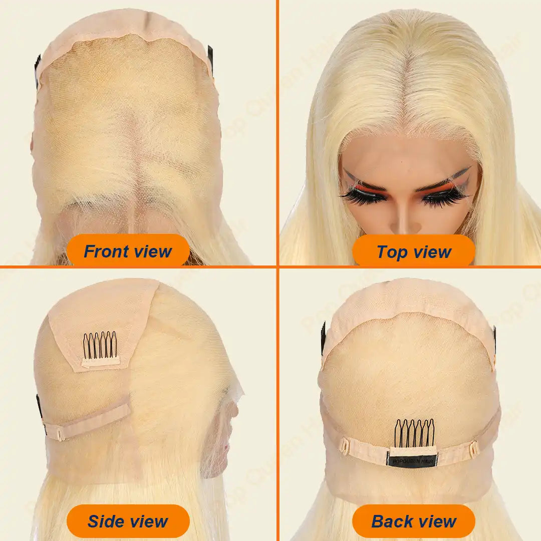 Full Lace Wig 613# Blonde 180% Density HD Lace