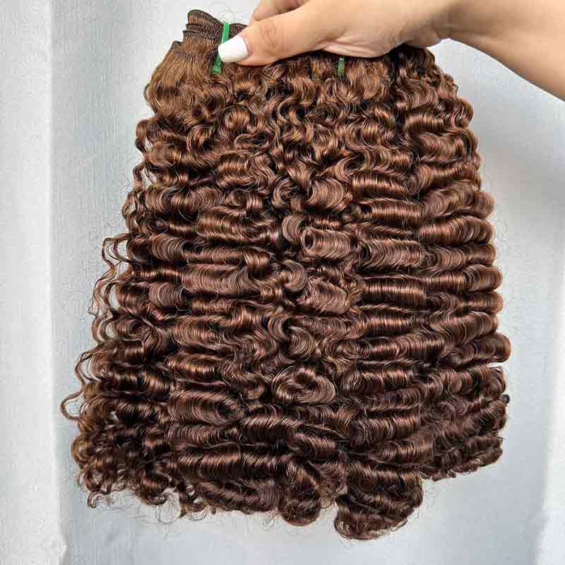 Burmese Curly Double Drawn Virgin Hair Bundles, Natural Color, Piano Color and Brown Color