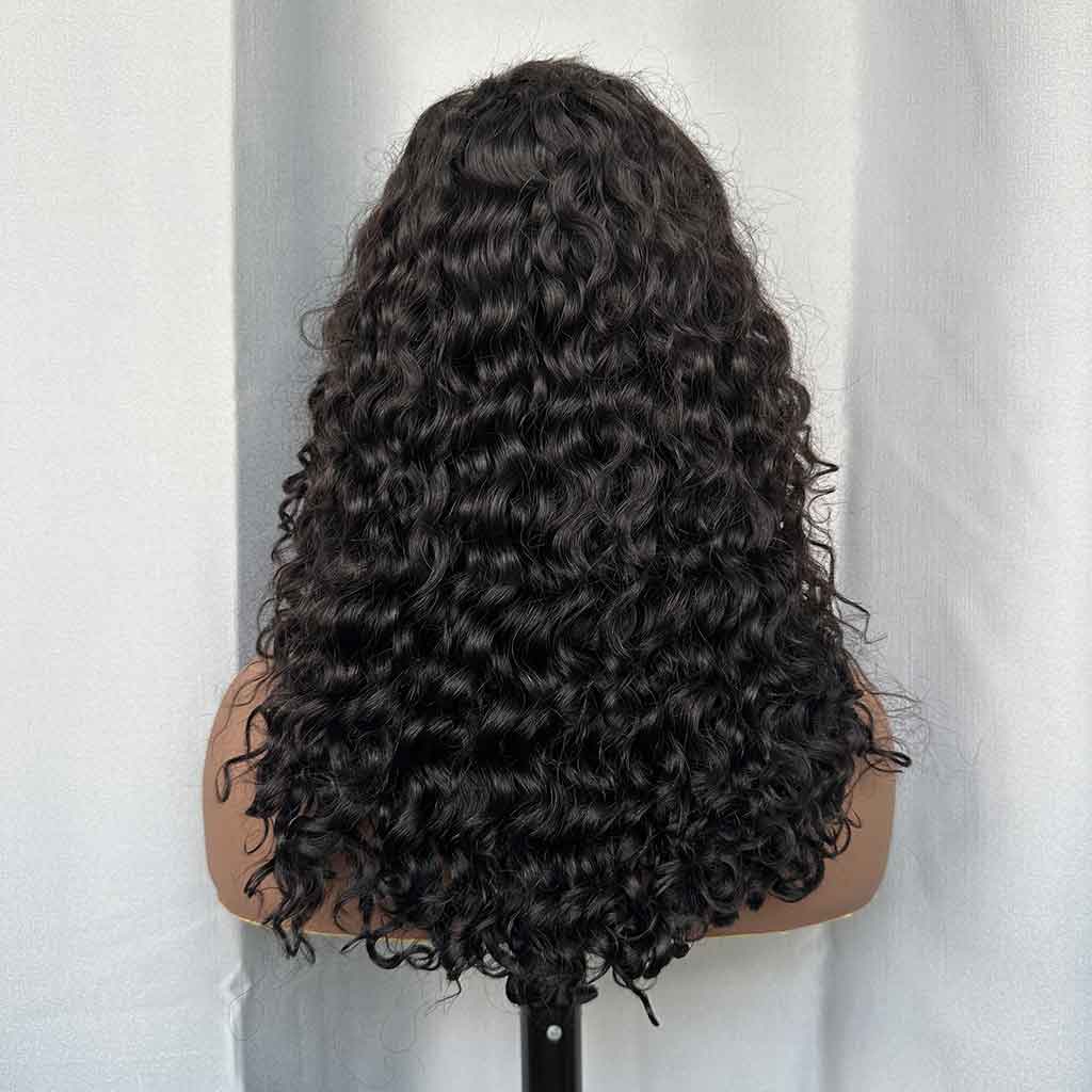 Double Drawn Water Wave Wig, Natural Color, Piano Color and Burgundy Color