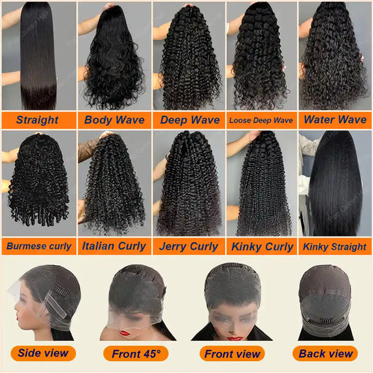 Full Lace Wig Natural Color Virgin Hair 180% Density Wig