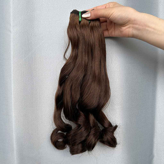 Loose Bouncy Double Drawn Virgin Hair Bundles, Natural Color, Piano Color, Burgundy Color and Brown Color