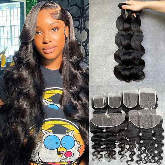 Virgin Hair Bundles & Lace Closure/Frontal