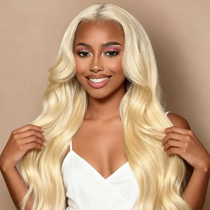 Transparent Lace Frontal Wig; 613# Blonde, 4#, 99j#, 350#, P4/27# Color