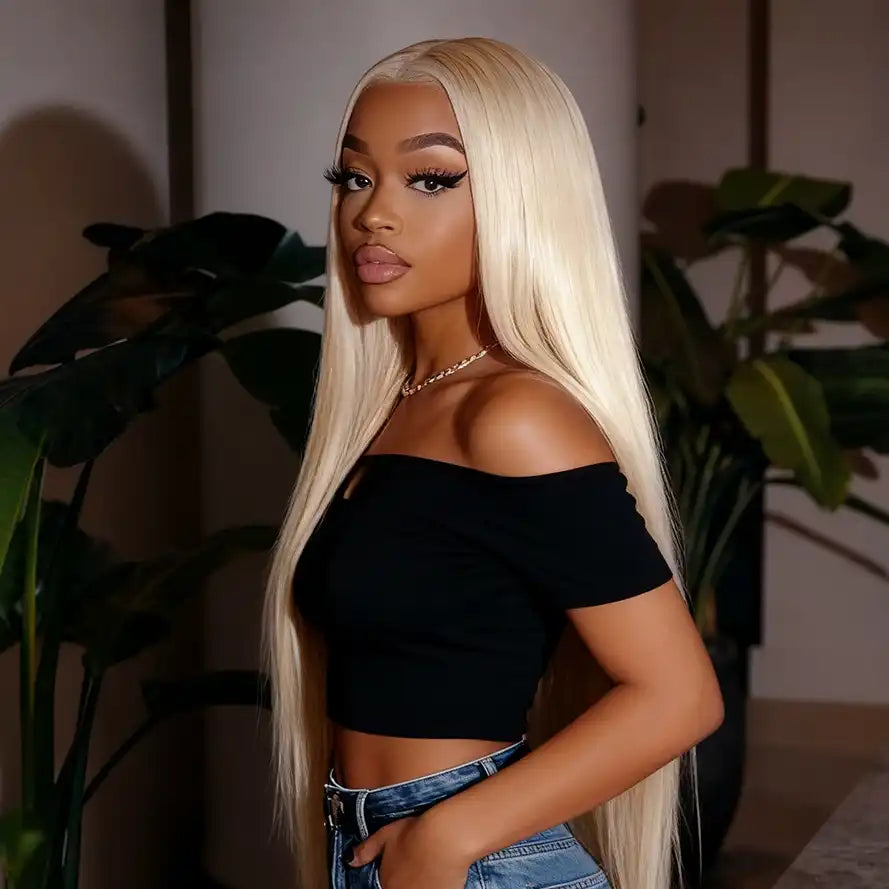 Full Lace Wig 613# Blonde 180% Density HD Lace