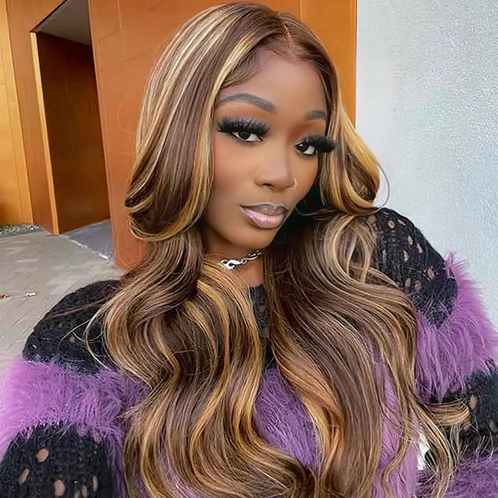 Transparent Lace Frontal Wig; 613# Blonde, 4#, 99j#, 350#, P4/27# Color