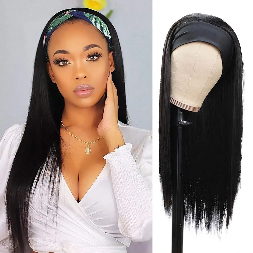 Headband Wig; Drawstring Half Wig; U-part Wig & V-part Wig Natural Color