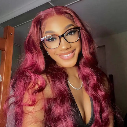 Transparent Lace Frontal Wig; 613# Blonde, 4#, 99j#, 350#, P4/27# Color