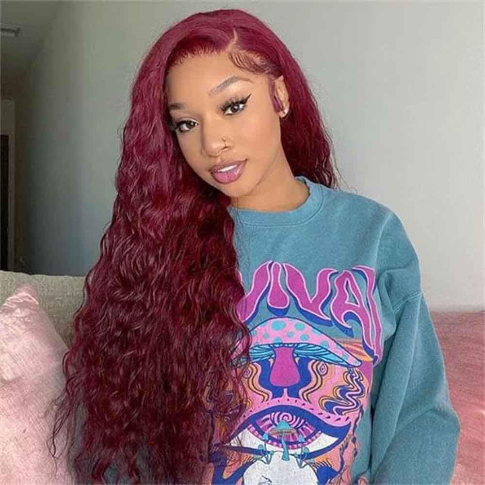 99j# Color & 350# Color Transparent 13×4 Frontal Lace Wig 180% Density