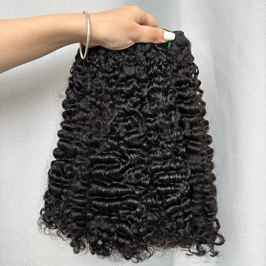 Burmese Curly Double Drawn Virgin Hair Bundles, Natural Color, Piano Color and Brown Color