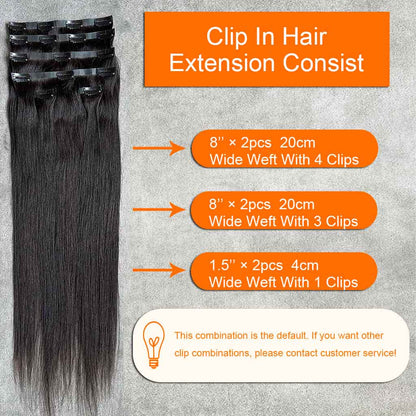 Clip Hair, PU Seamless Clip Hair & Lace Type Clip Hair