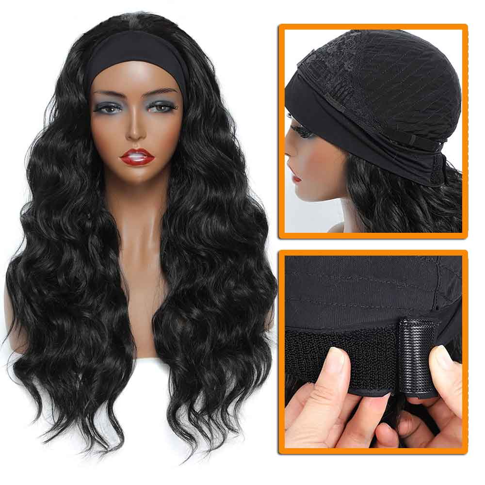 Headband Wig / U-part Wig & V-part Wig 1b# Natural Black Color