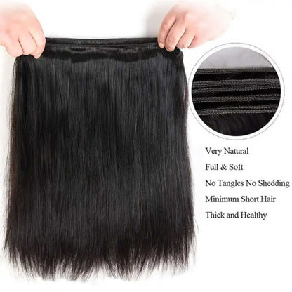 Double Drawn Straight Natural Color High Density Thick Hair Bundles