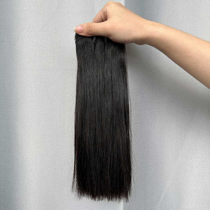 Double Drawn Straight Natural Color High Density Thick Hair Bundles