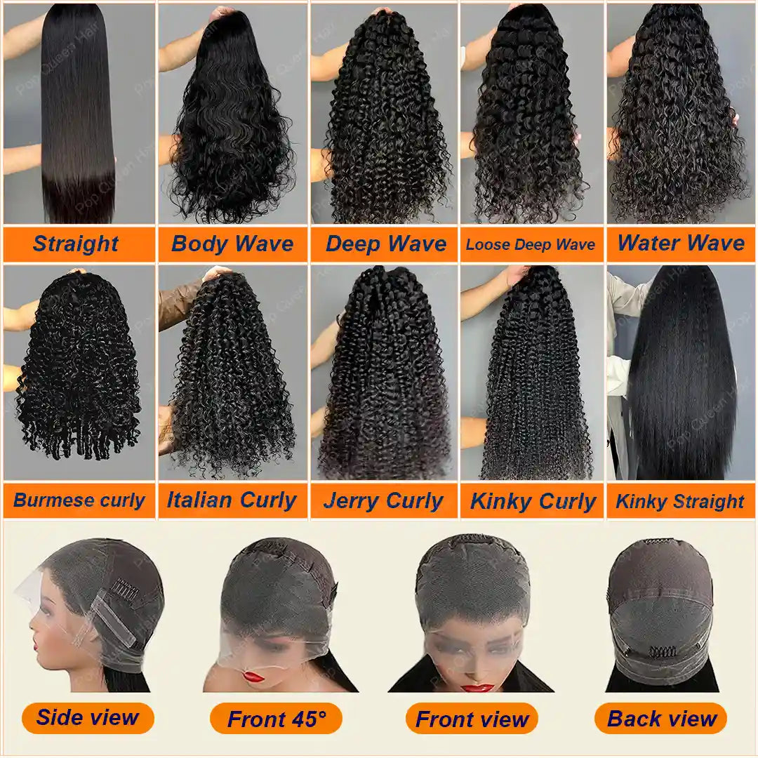 Full Lace Wig Natural Color Virgin Hair 180% Density Wig