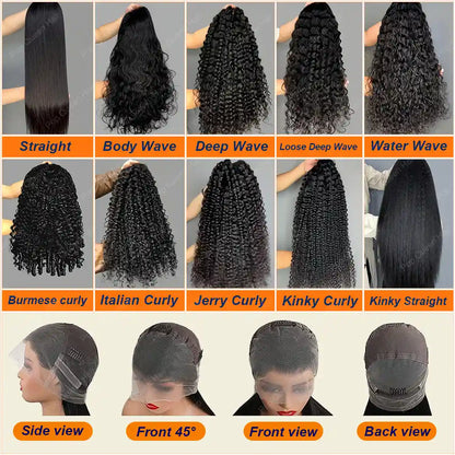 Full Lace Wig Natural Color Virgin Hair 180% Density Wig