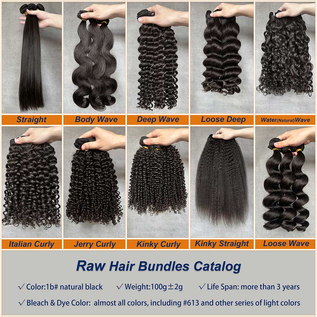 Virgin Hair Bundles And Raw Hair Bundles 1b# Natural Black Color