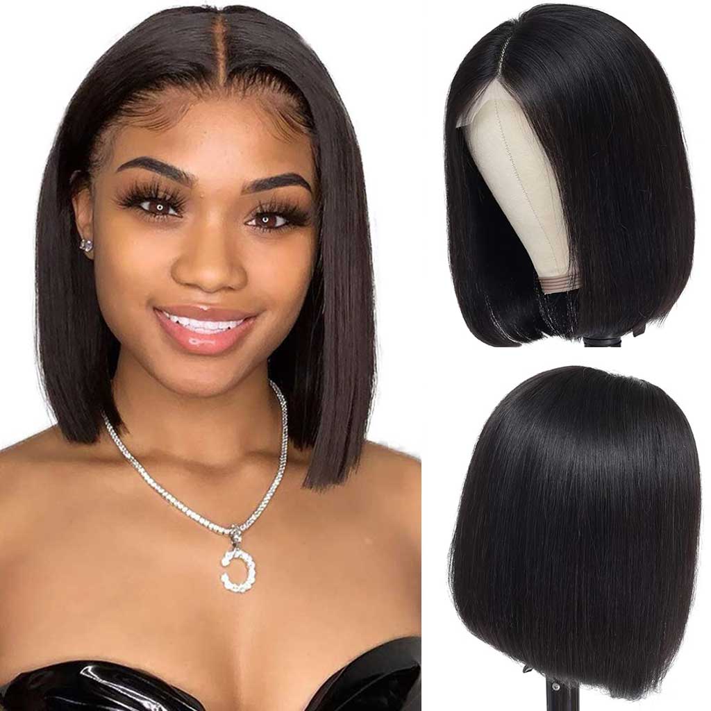 Super Double Drawn Ear To Ear Transparent T-Lace Bob Wig