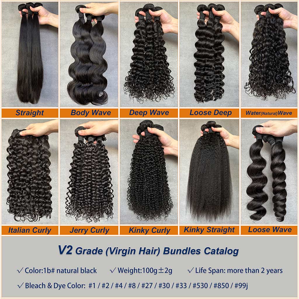 Virgin Hair Bundles And Raw Hair Bundles 1b# Natural Black Color