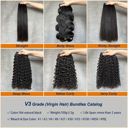 Virgin Hair Bundles And Raw Hair Bundles 1b# Natural Black Color