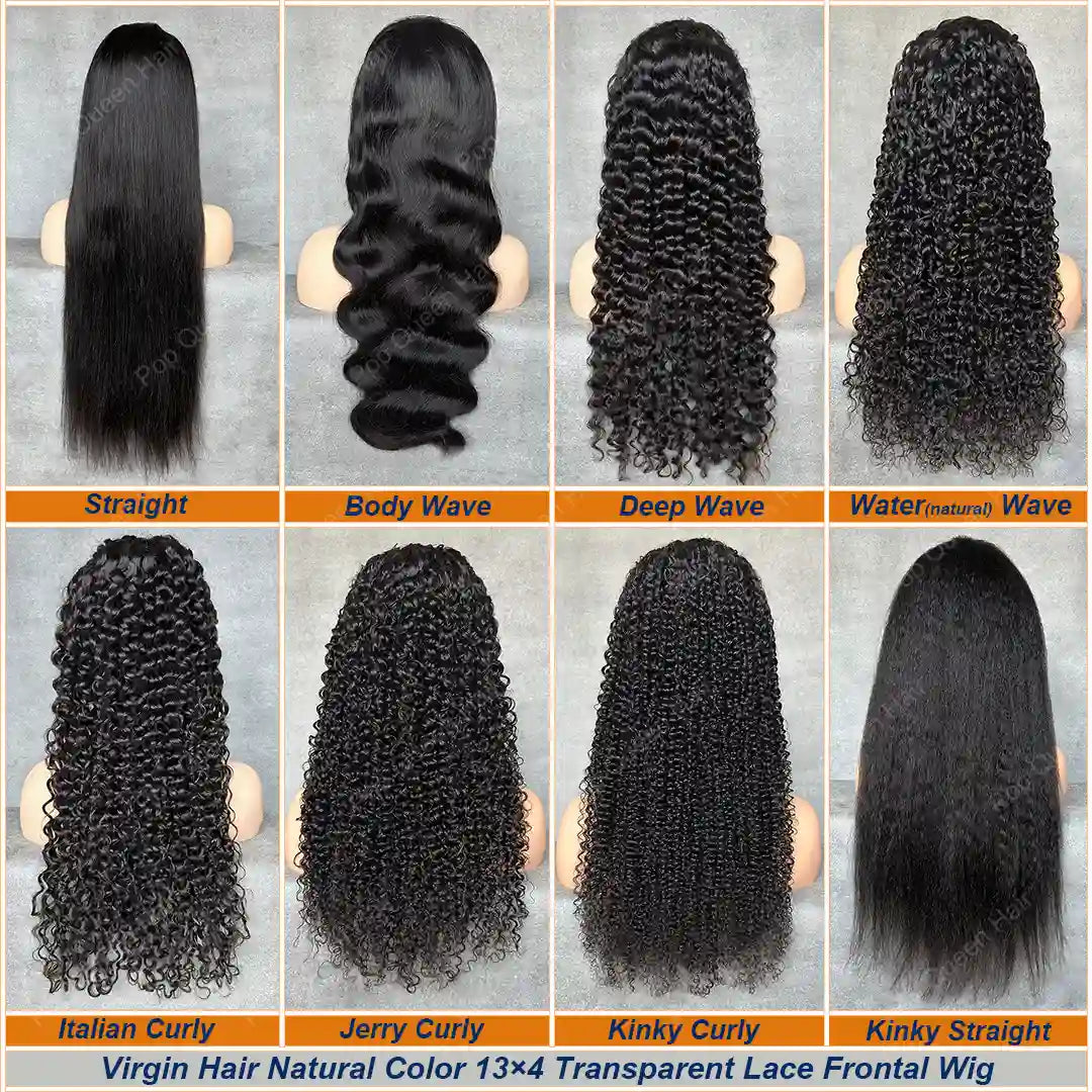 Lace Frontal Transparent Lace Virgin Hair Wig Natural Color