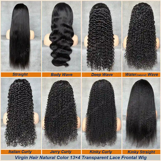 Lace Frontal Transparent Lace Virgin Hair Wig Natural Color