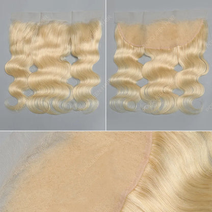 613# Blonde Virgin Hair Bundles & Closure/Frontal