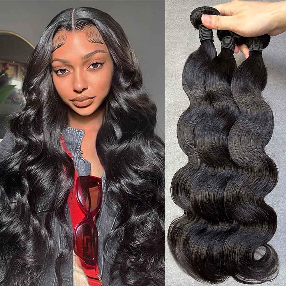 Virgin Hair Bundles And Raw Hair Bundles 1b# Natural Black Color