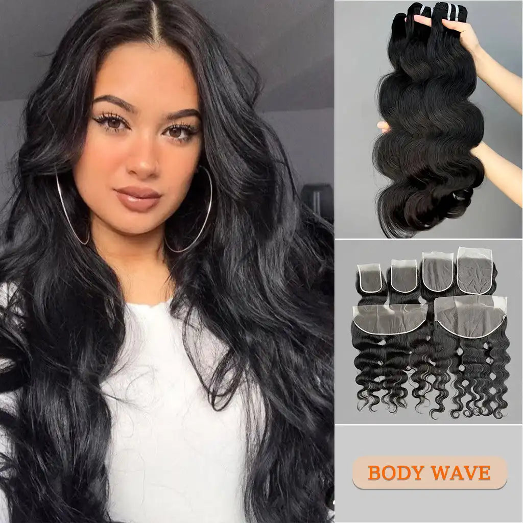 Virgin Hair Bundles & Lace Closure/Frontal
