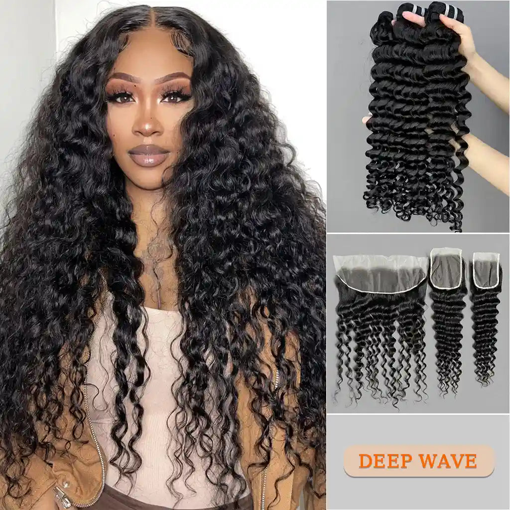 Virgin Hair Bundles & Lace Closure/Frontal