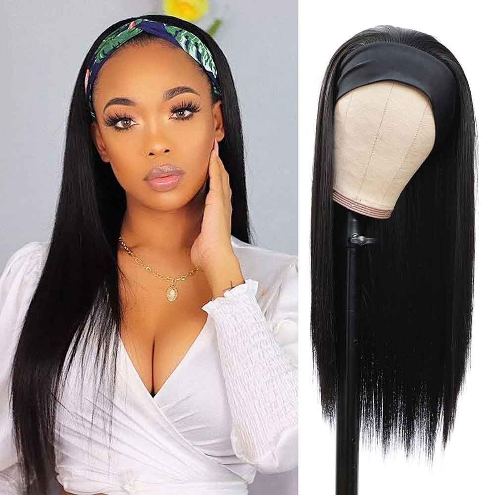 Headband Wig / U-part Wig & V-part Wig 1b# Natural Black Color