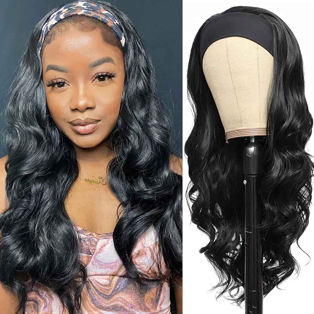 Headband Wig / U-part Wig & V-part Wig 1b# Natural Black Color