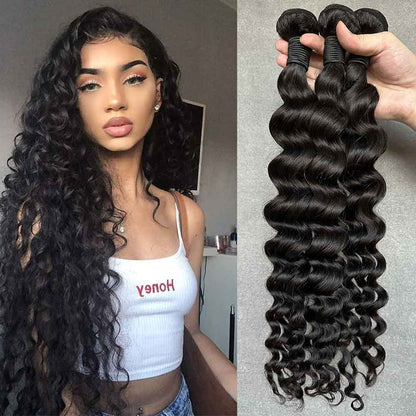 Virgin Hair Bundles And Raw Hair Bundles 1b# Natural Black Color