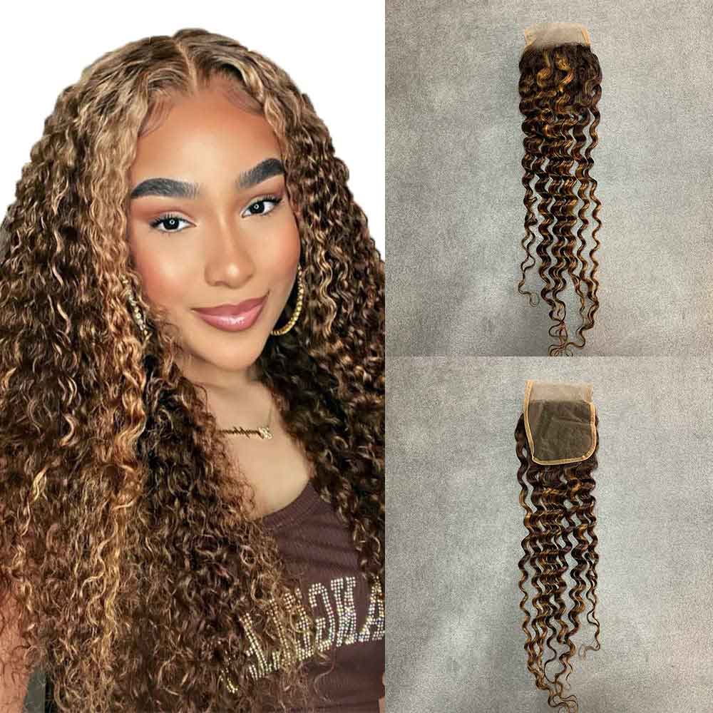 P4/27# Color Virgin Hair Lace Closure And Frontal