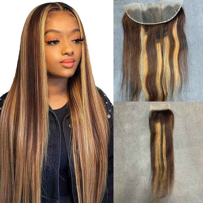 P4/27# Color Virgin Hair Lace Closure And Frontal