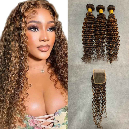 P4/27 Color Hair Bundles And Clsoure/Frontal