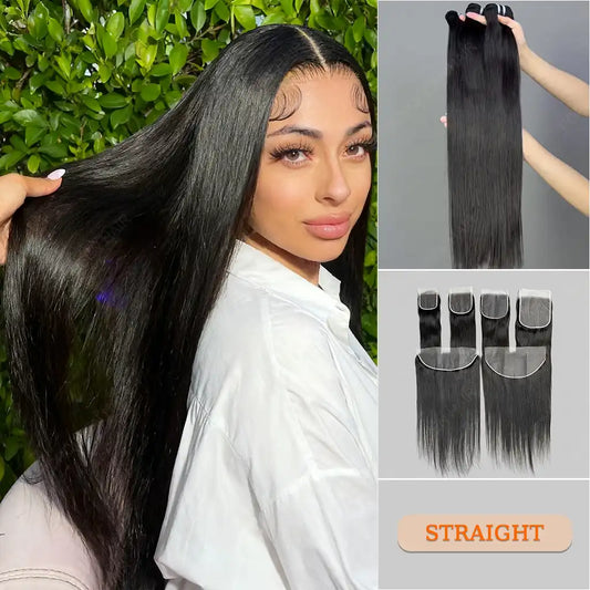 Virgin Hair Bundles & Lace Closure/Frontal